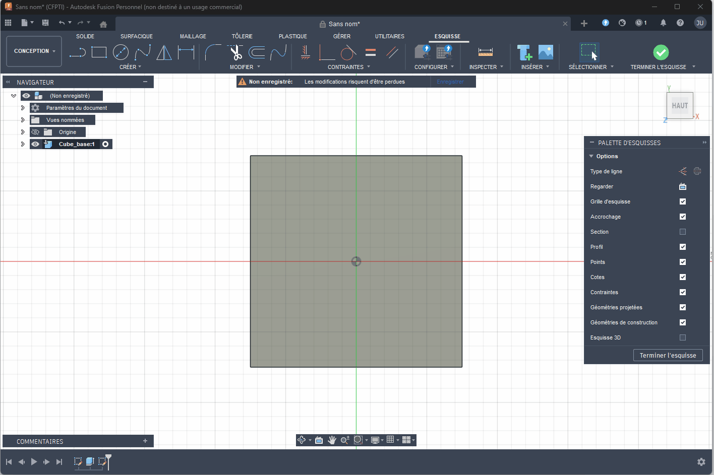 Extrusion en mode Cut