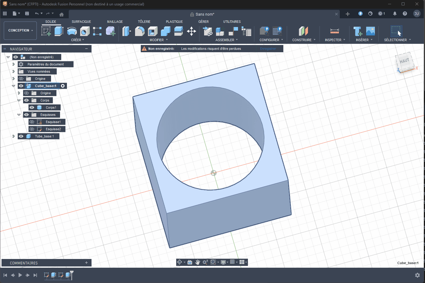 Sauvegarde du projet